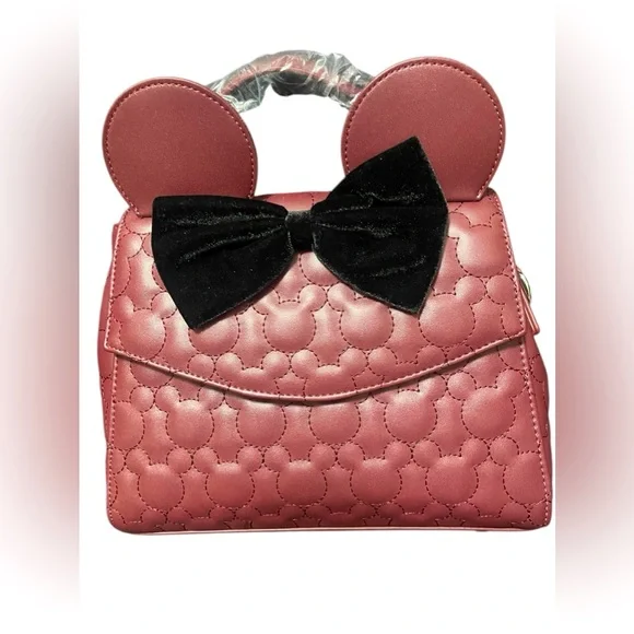 💚💜🌼NWT Loungefly Disney Minnie Mouse Quilted Crossbody Satchel Handbag Purse. - Picture 11 of 11